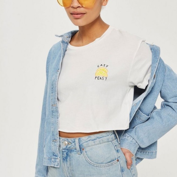 Topshop Easy Peasy Cropped T-Shirt - Picture 1 of 2